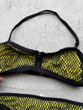 Load image into Gallery viewer, 00's Yellow w mesh overlay zipper bikini • Size S/M
