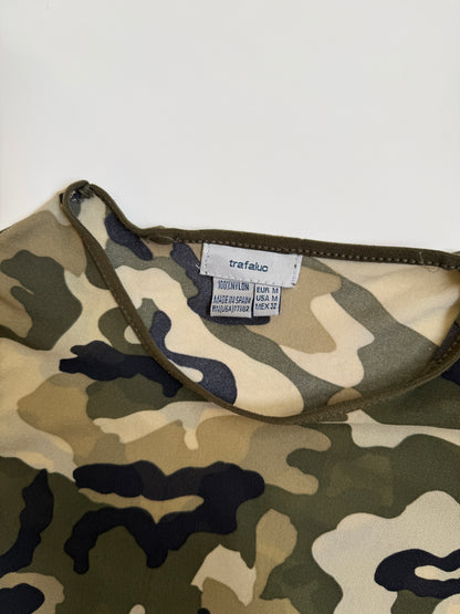 00's Zara camo mesh baby tee • Size XS/S