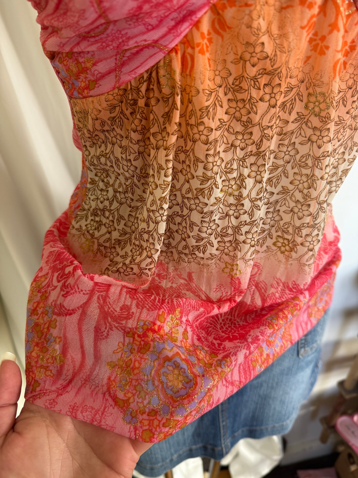 00's Sheer fairy pattern halter • Size M