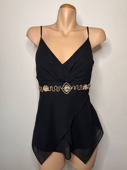 00's Sheer asym beaded fairy cami • Size 12