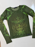 Load image into Gallery viewer, 00's Pussy Deluxe khaki mesh print long sleeve • Size S
