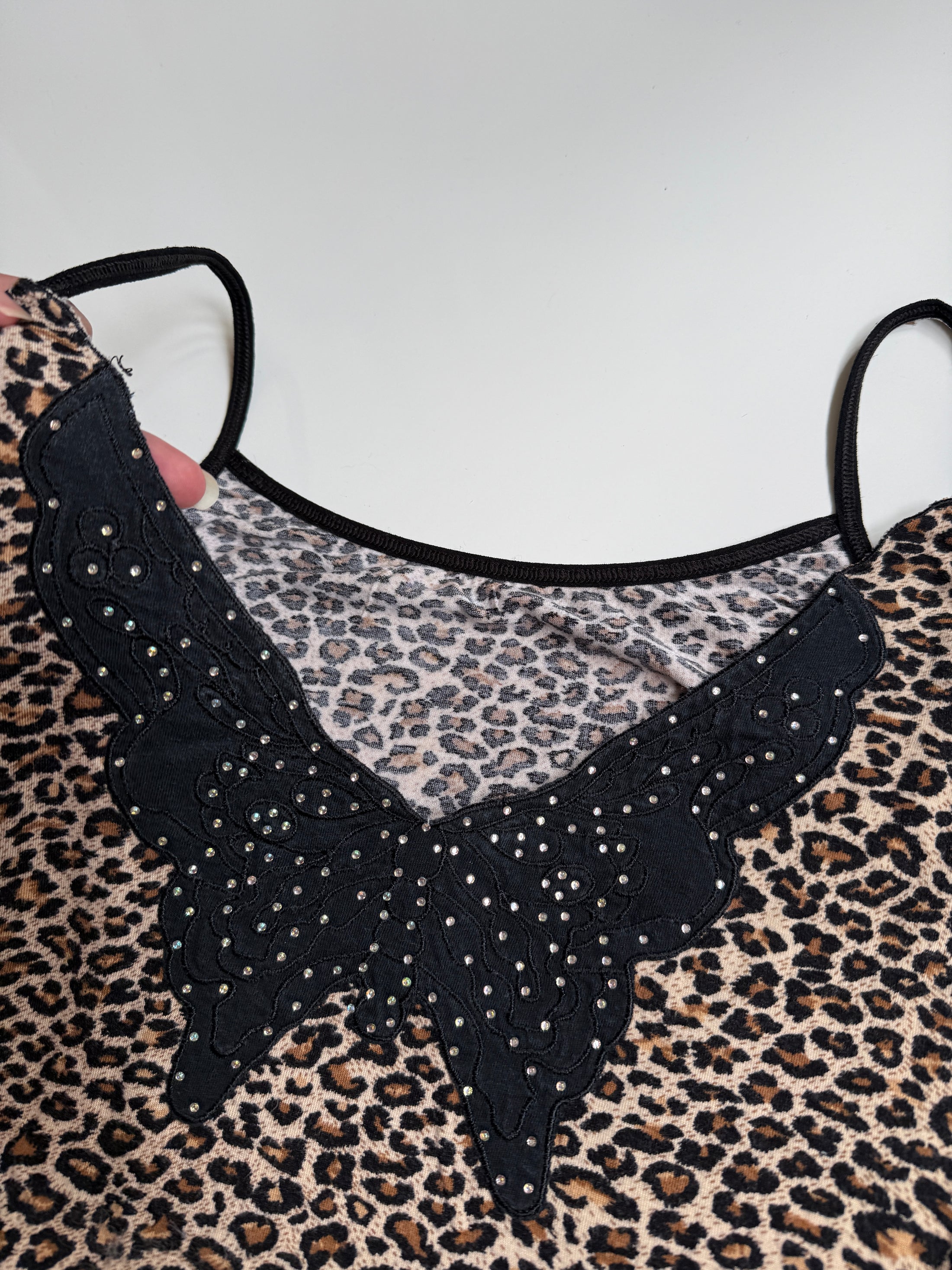 00's Leopard print butterfly cami • Size L