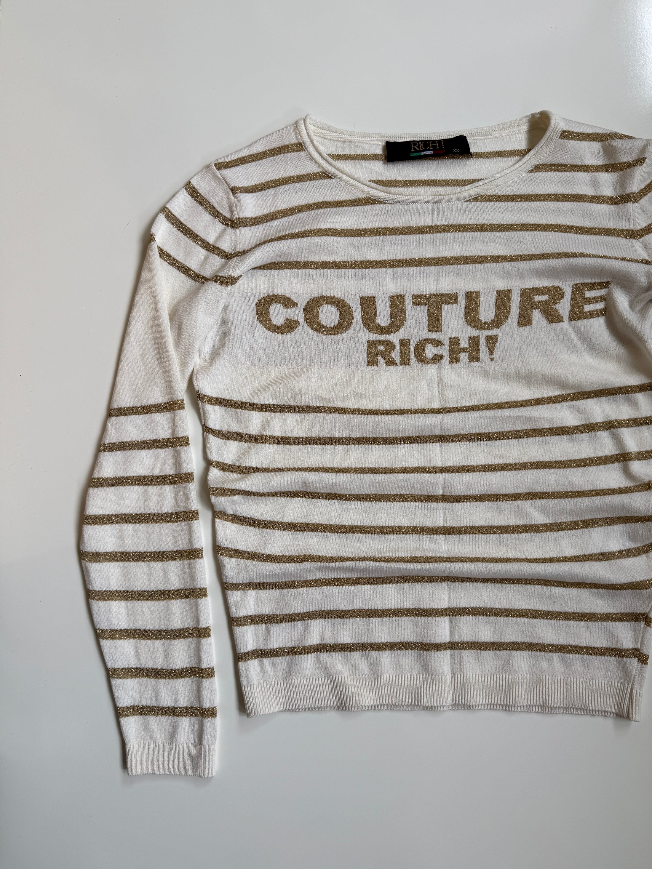 Italian 00's Couture Rich striped knit • Size XS
