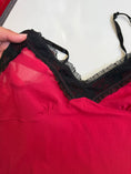 Load image into Gallery viewer, 00's Red mesh cami w lace trim • Size L
