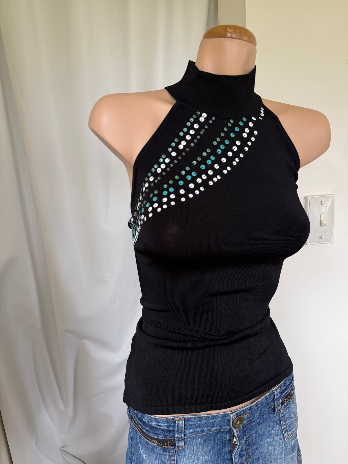 00s Cache sequin knit halter • Size L