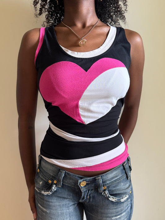00's Moschino heart tank• Size L