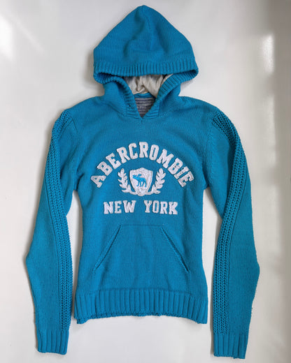 00's Abercrombie & Fitch embroidered knit hoodie • Size M