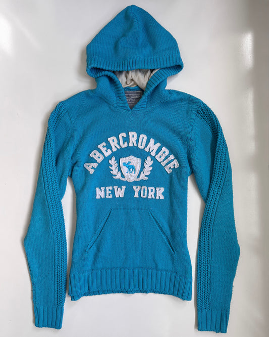 00's Abercrombie & Fitch embroidered knit hoodie • Size M