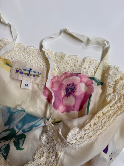 NZ Vintage Butter Yellow silk fairy cami • Size L