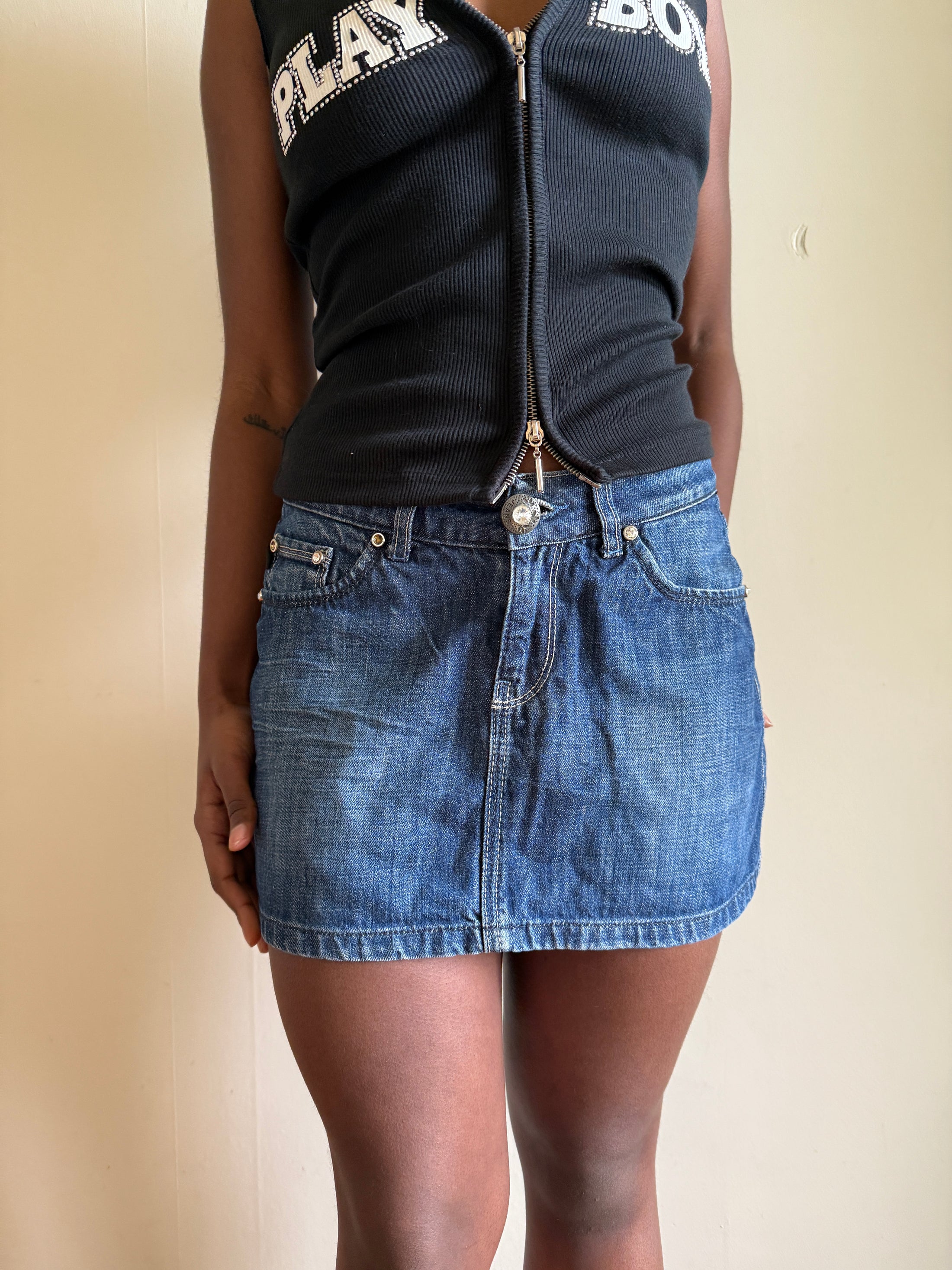 00's Cavalli denim mini skirt • Size 8