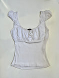 Load image into Gallery viewer, 00's Morgan anglaise ribbed milkmaid top • Size M
