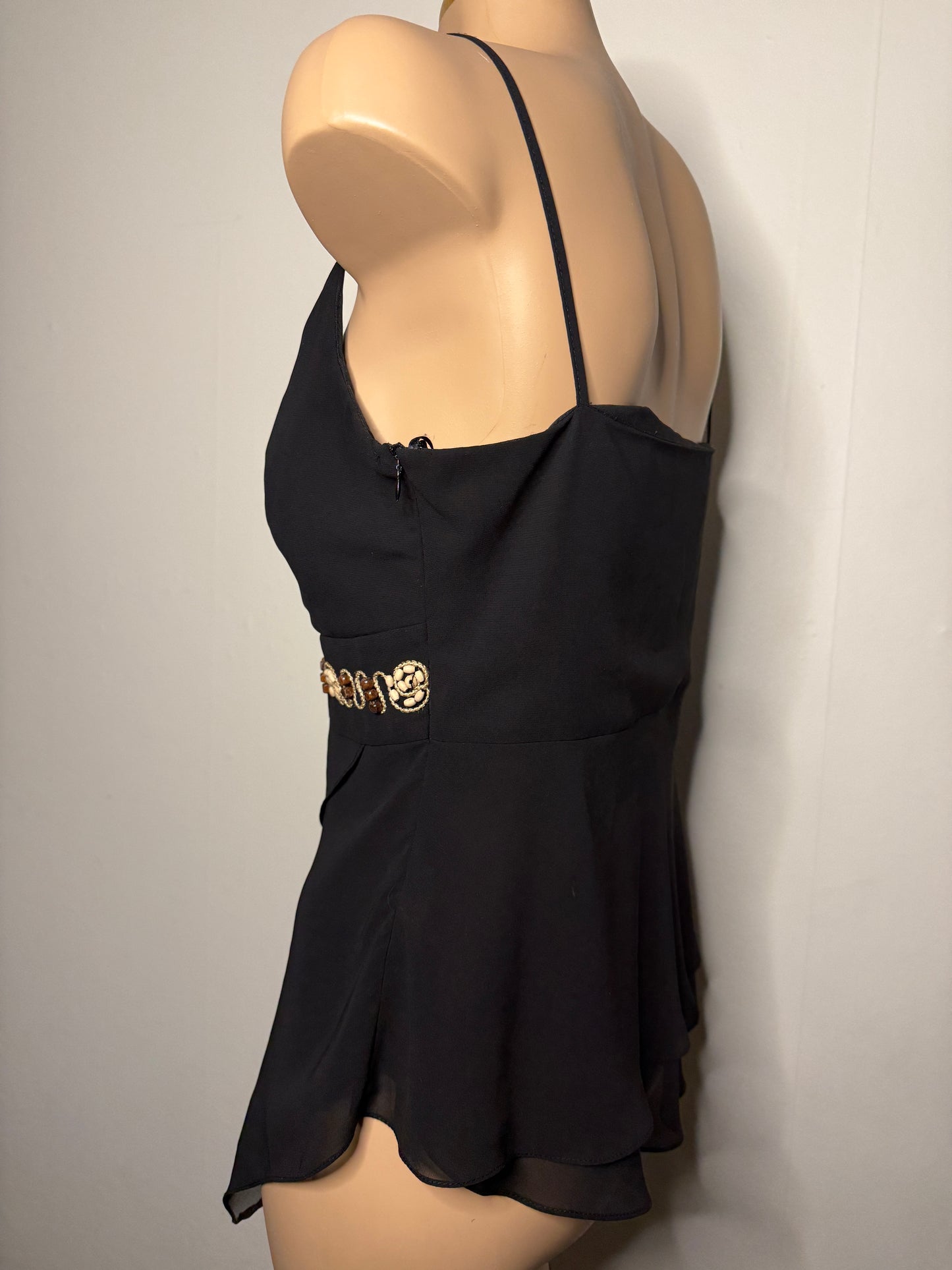 00's Sheer asym beaded fairy cami • Size 12