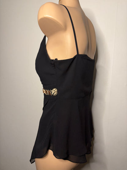 00's Sheer asym beaded fairy cami • Size 12