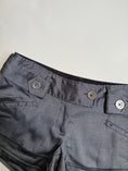 Load image into Gallery viewer, 00's Jennyfer dark chrome pinstripe micro shorts • Size 8
