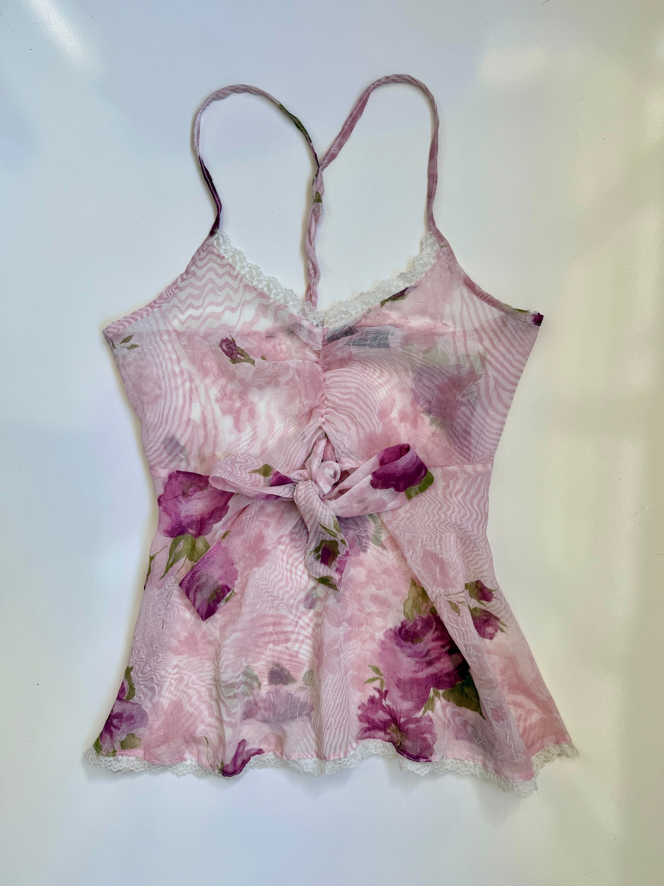 00's Pattern sheer bow cami • Size S