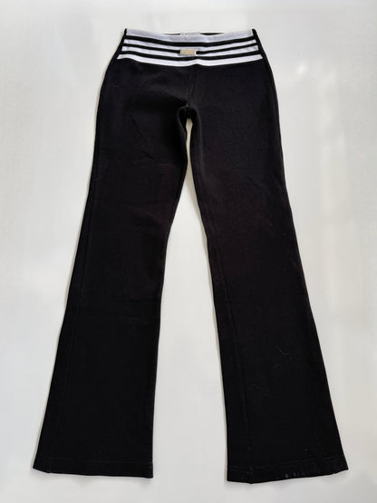 90s Morgan nylon trousers w metal plaque detail • Size 8