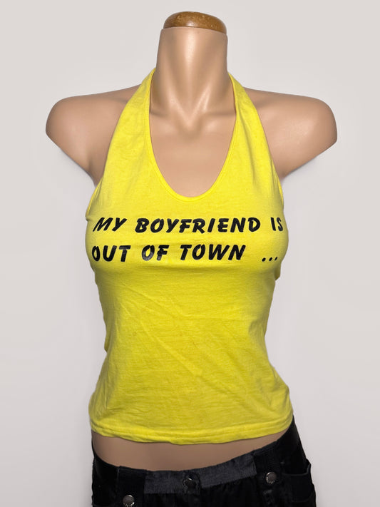 00's "my boyfriend..." print halter • Size S