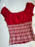 Load image into Gallery viewer, Deadstock 00's plaid ruched coquette top • Size 18
