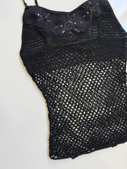 00's Crocheted sequin cami • Size XS