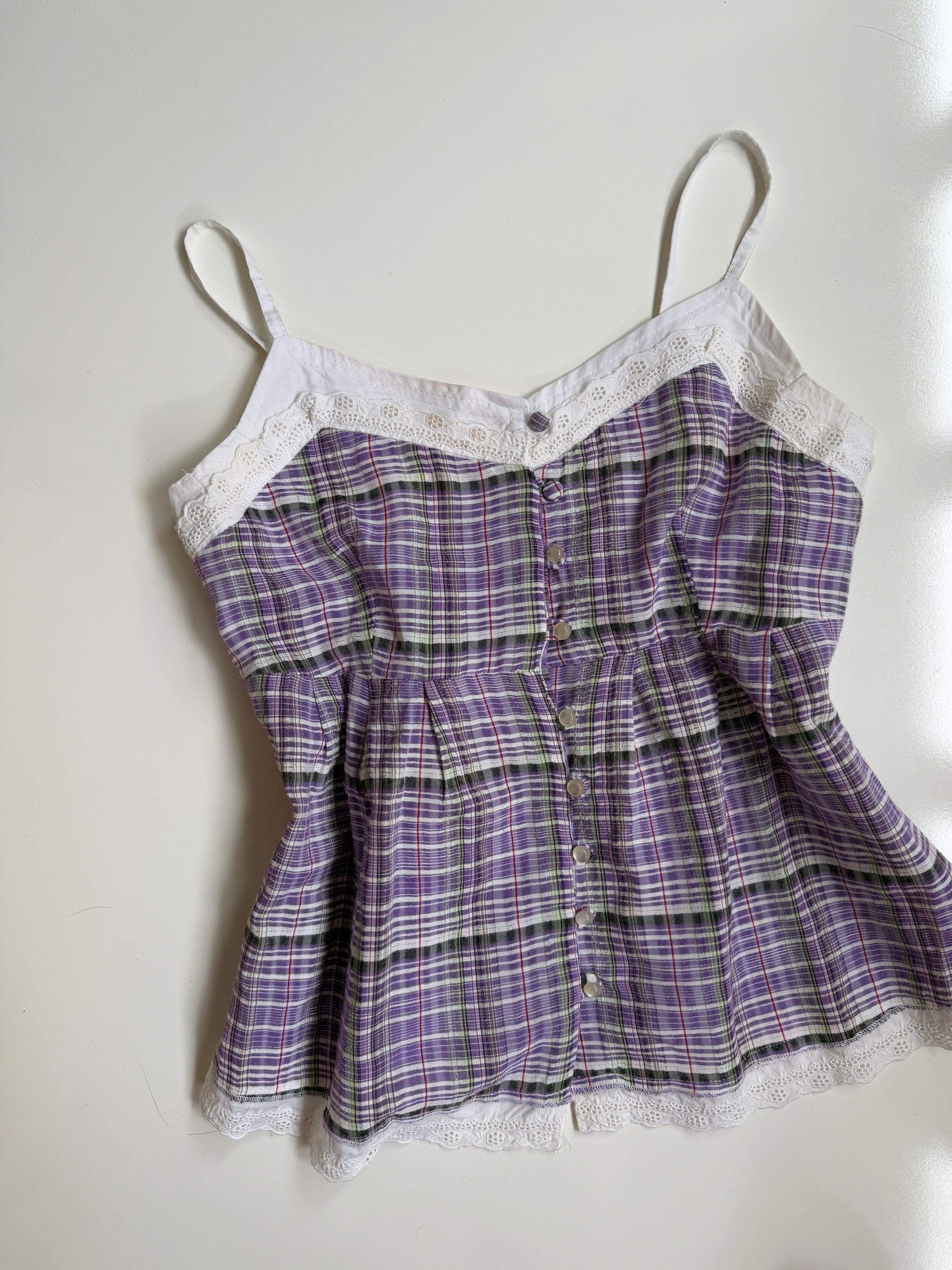 00's Plaid button down cami  • Size 8