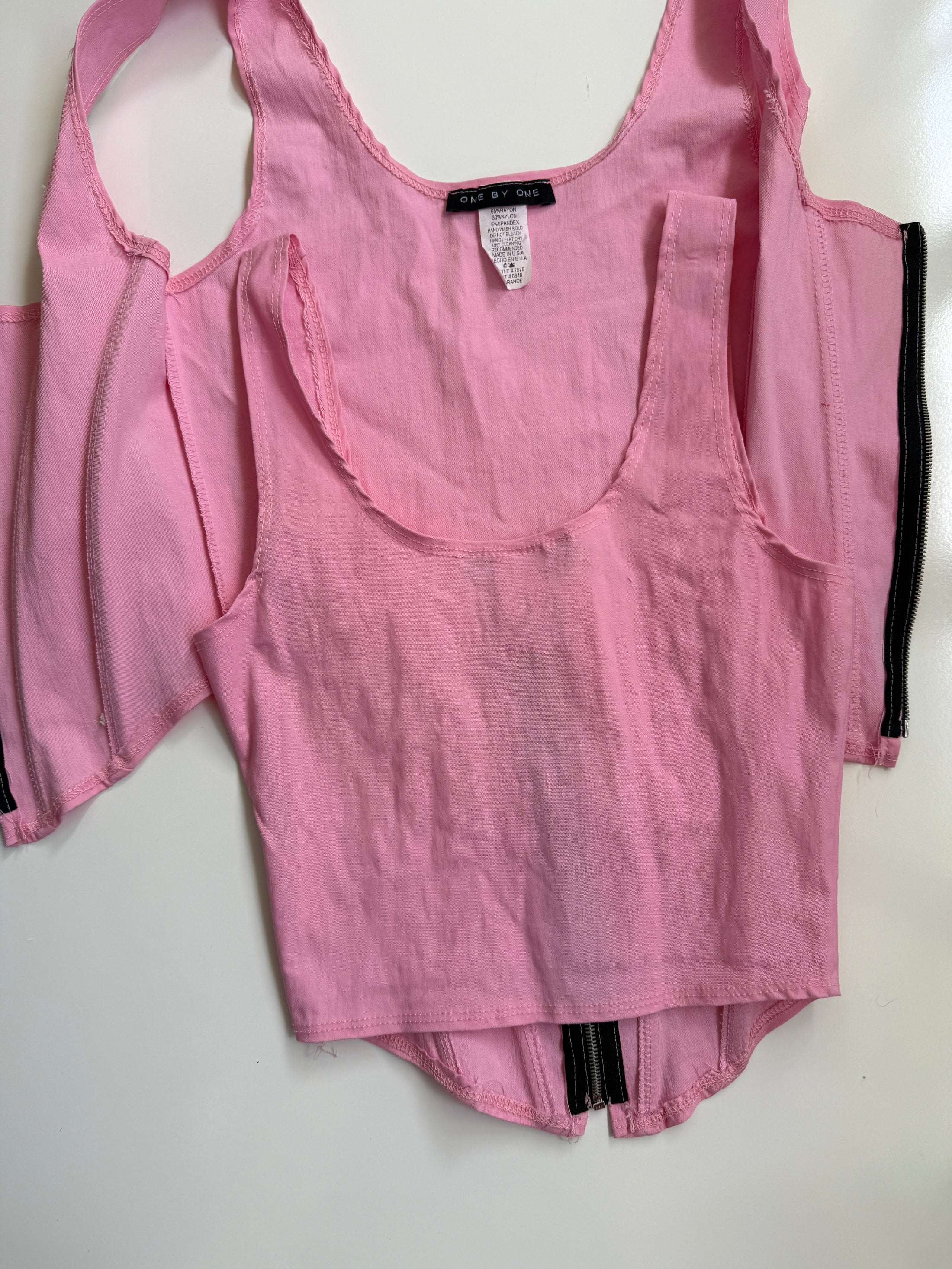 USA 00's pink zipper boned corset • 3 Sizes Available