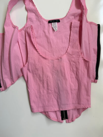 USA 00's pink zipper boned corset • 3 Sizes Available