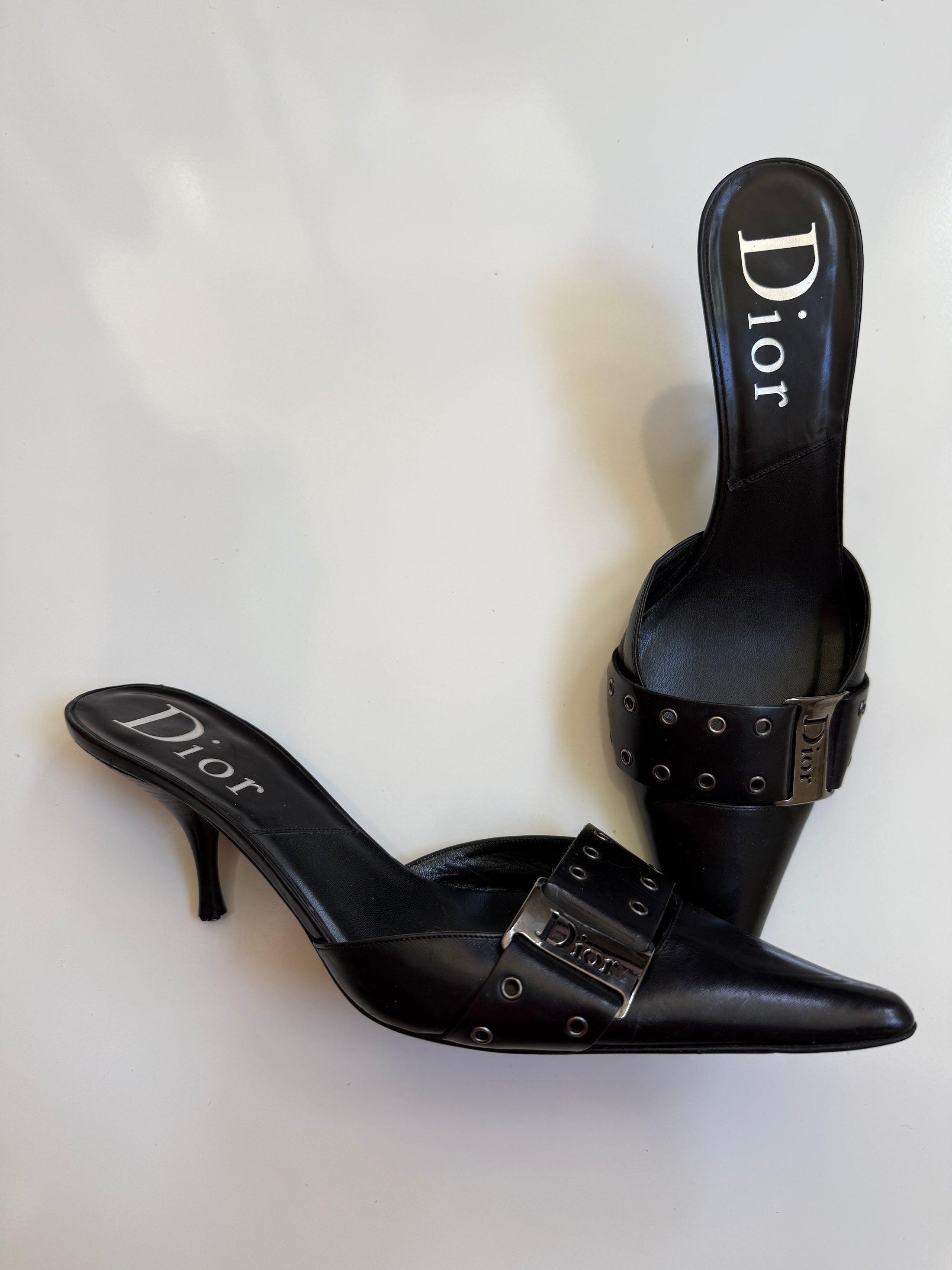 *Rare* 00's Dior by Galliano Colombus buckle mules • Size EU 39.5