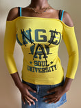 Load image into Gallery viewer, 00's Angel sequin detail off shoulder top • Size S
