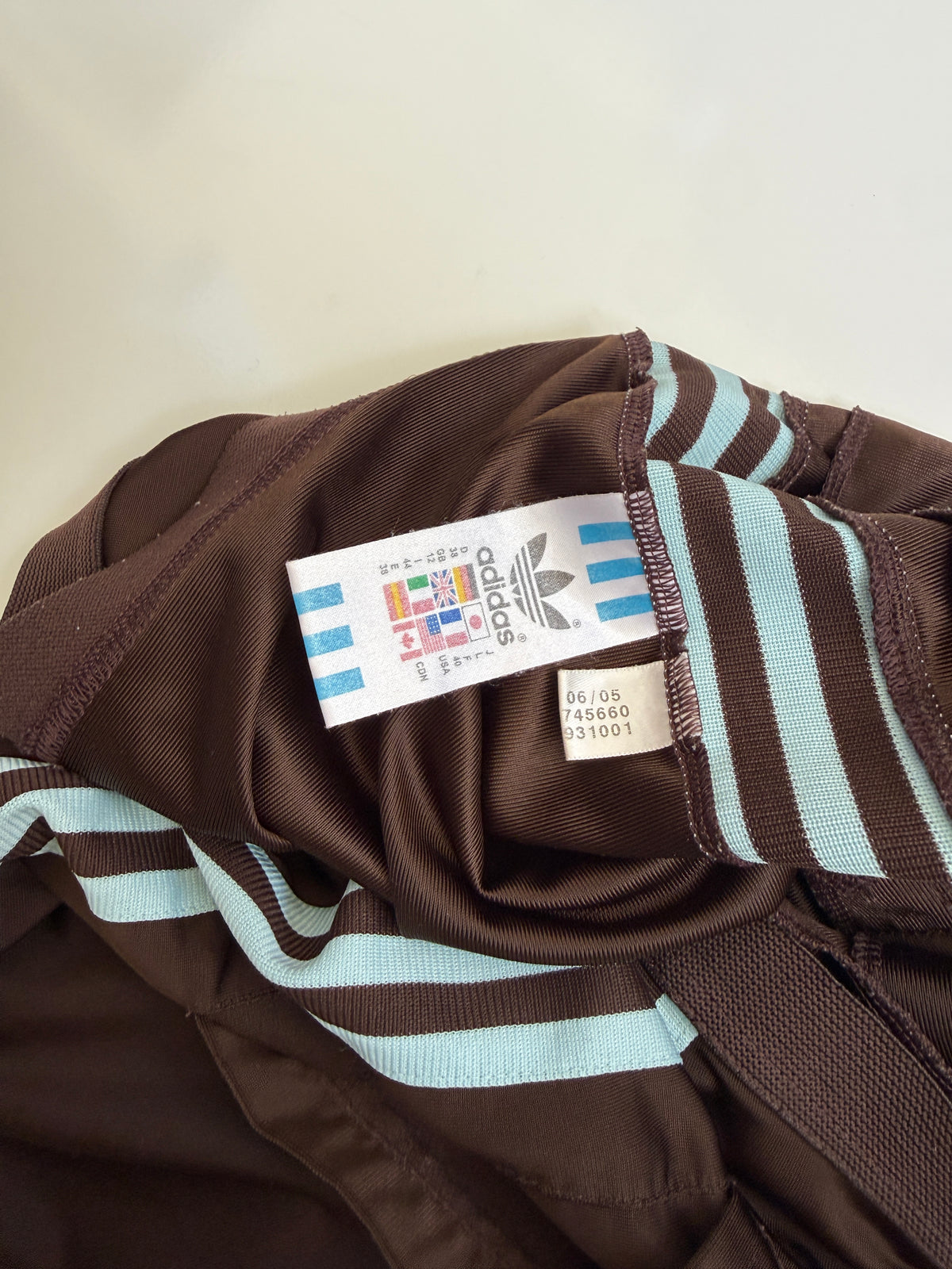 00's Adidas Respect Me snap button brown track pants • Size 12