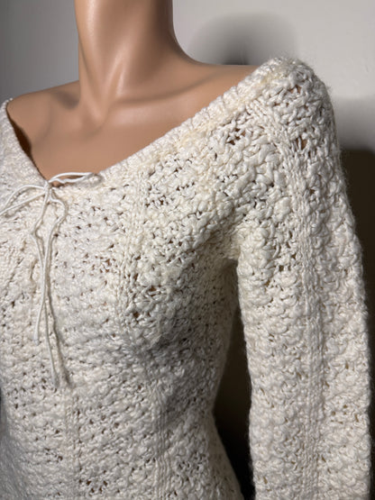 00's Morgan wool blend lace up knit • Size S