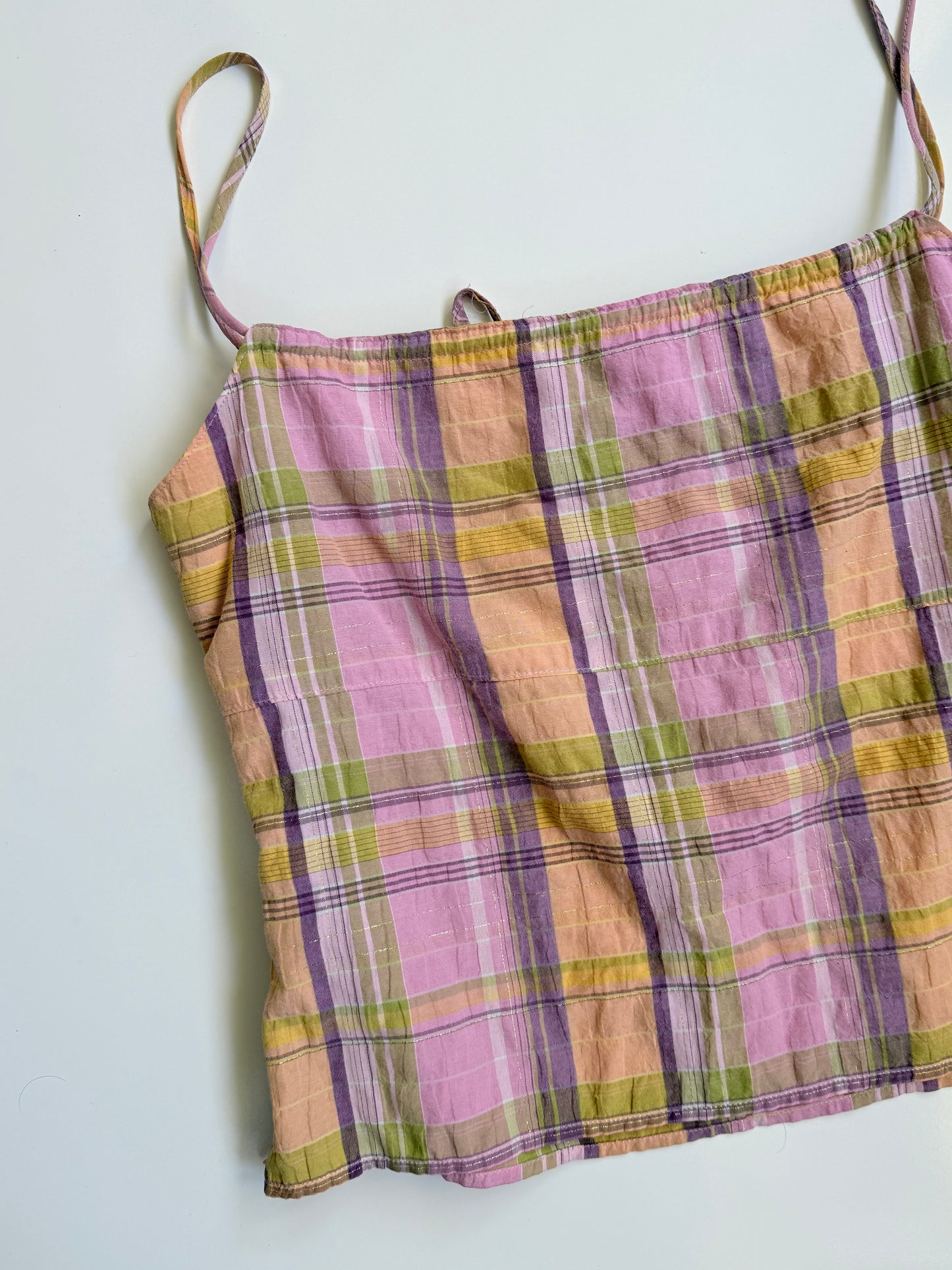 00's Cotton pastels plaid cami • Size 10
