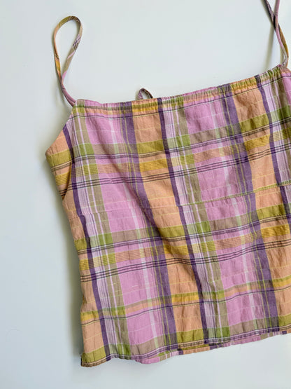 00's Cotton pastels plaid cami • Size 10