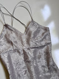 Load image into Gallery viewer, French 00's chrome velvet sequin snake print strappy cami • Size S
