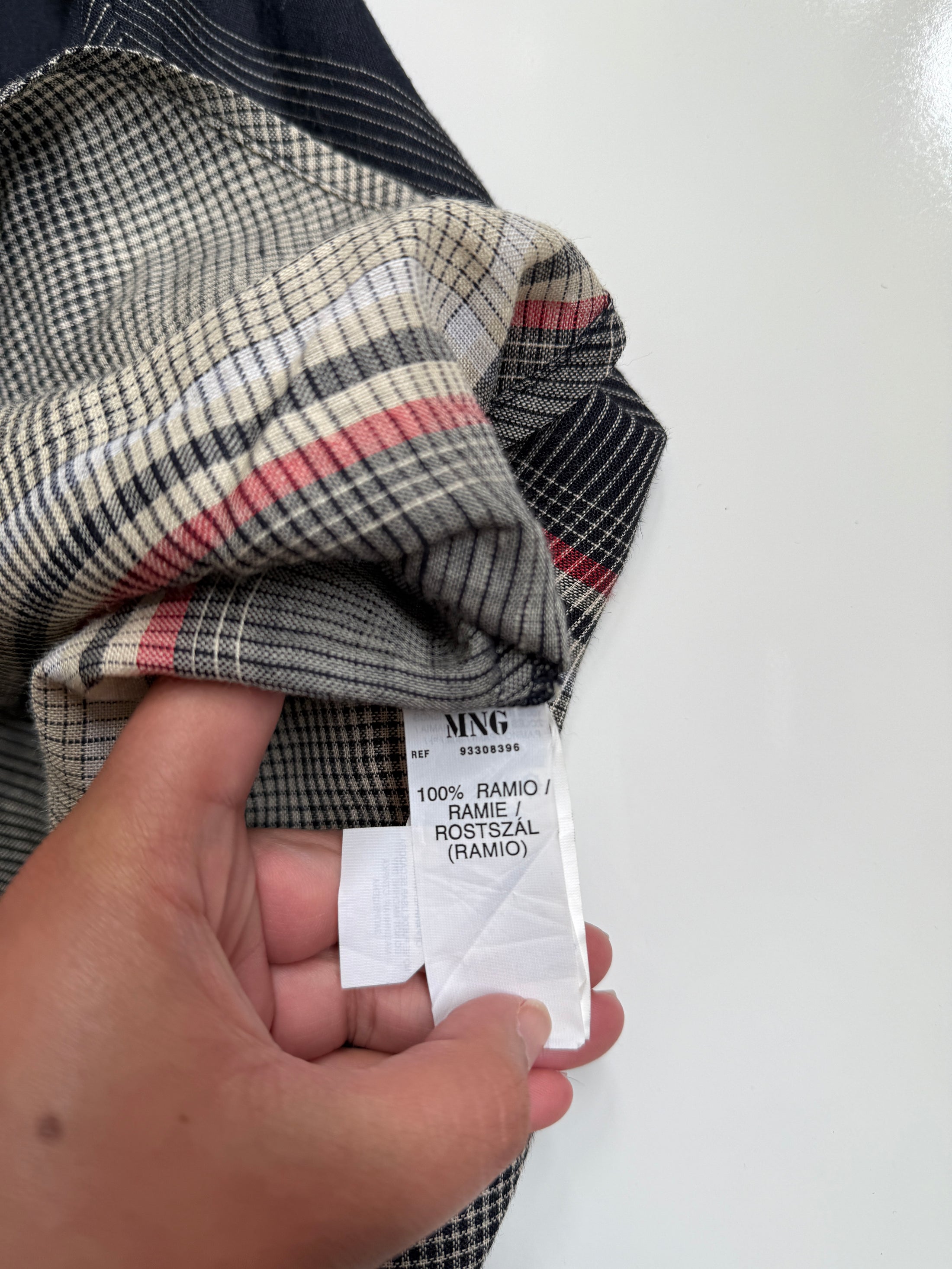 00's Mango plaid semi sheer midi skirt • Size L/XL