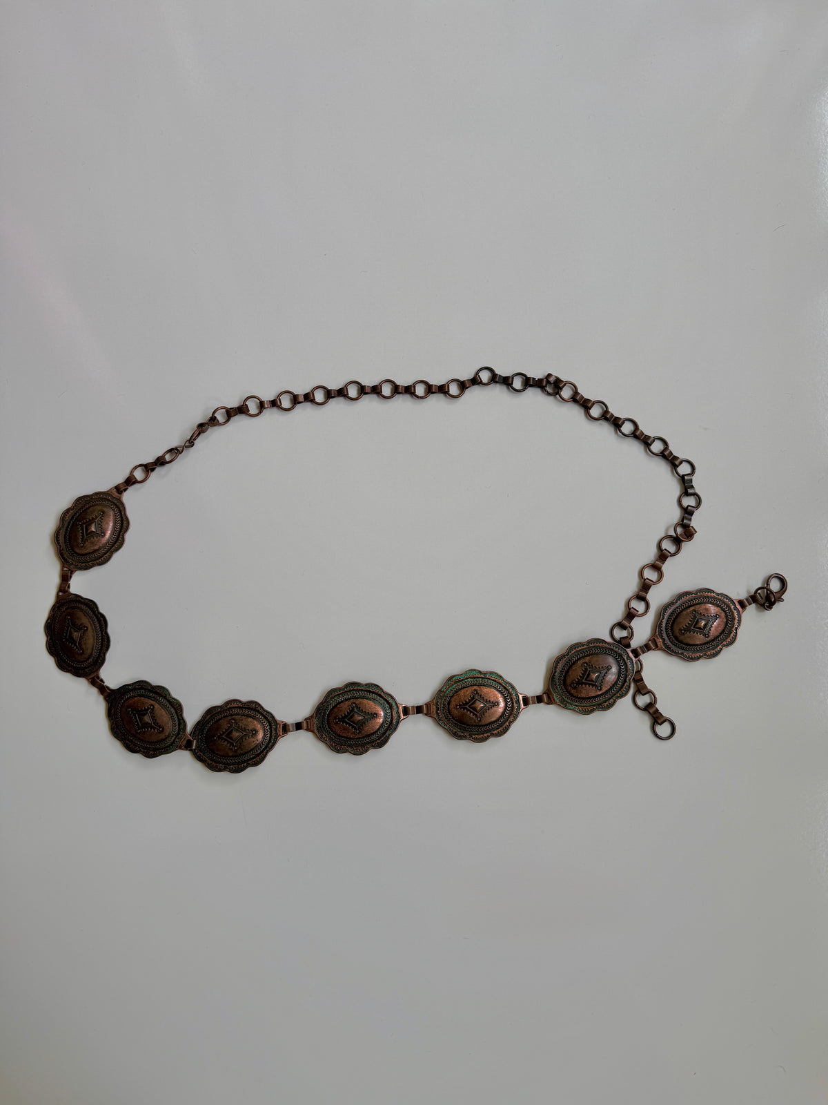 Antique bronze metal chain belt • Size 6-12