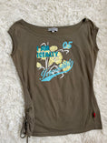 Load image into Gallery viewer, 00's "I'm totally irresistible" khaki sequin baby tee
