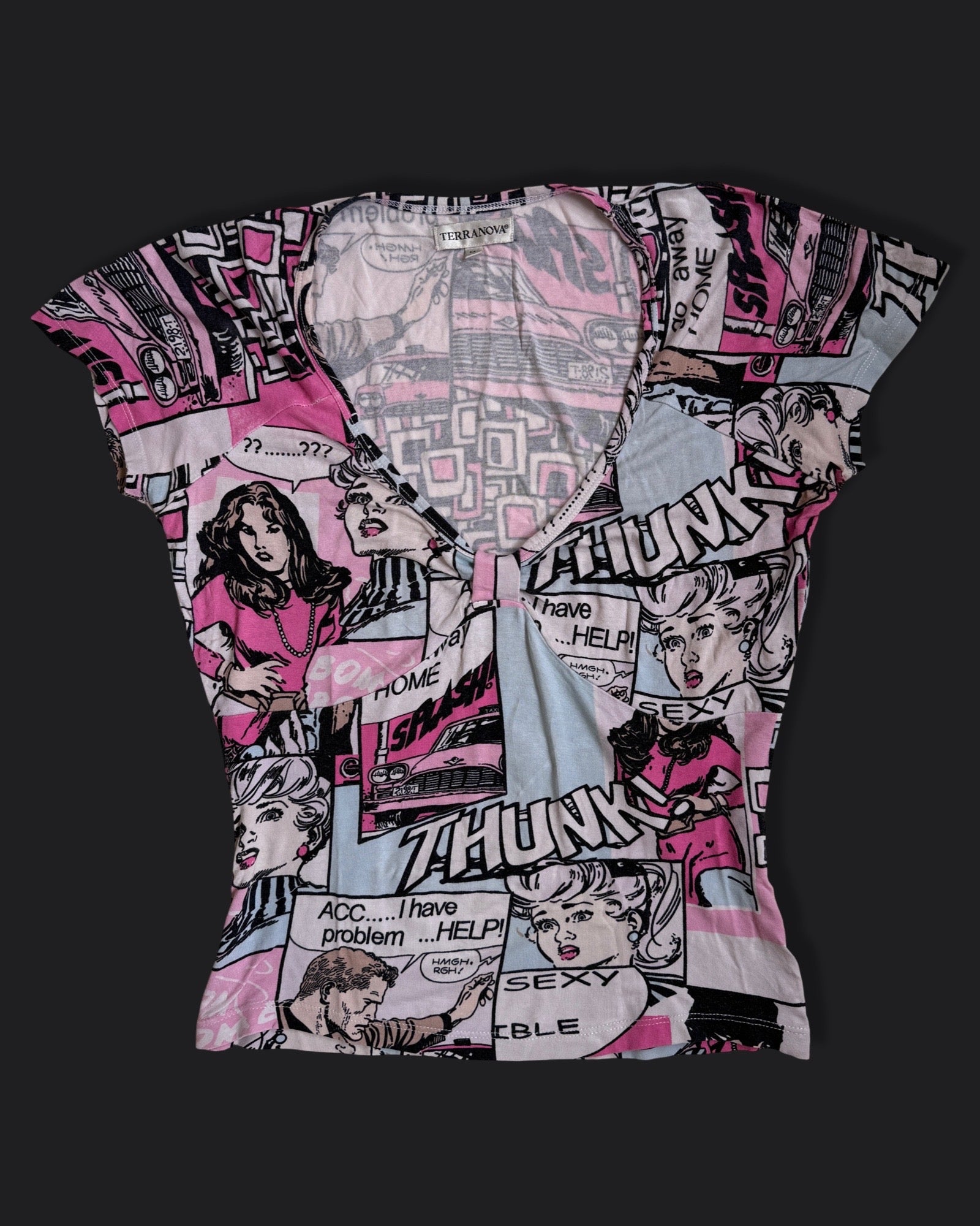 00's Terranova comic print top  • Size M/L