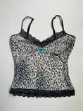Load image into Gallery viewer, 00's Mesh Print cami w lace trim • Size M
