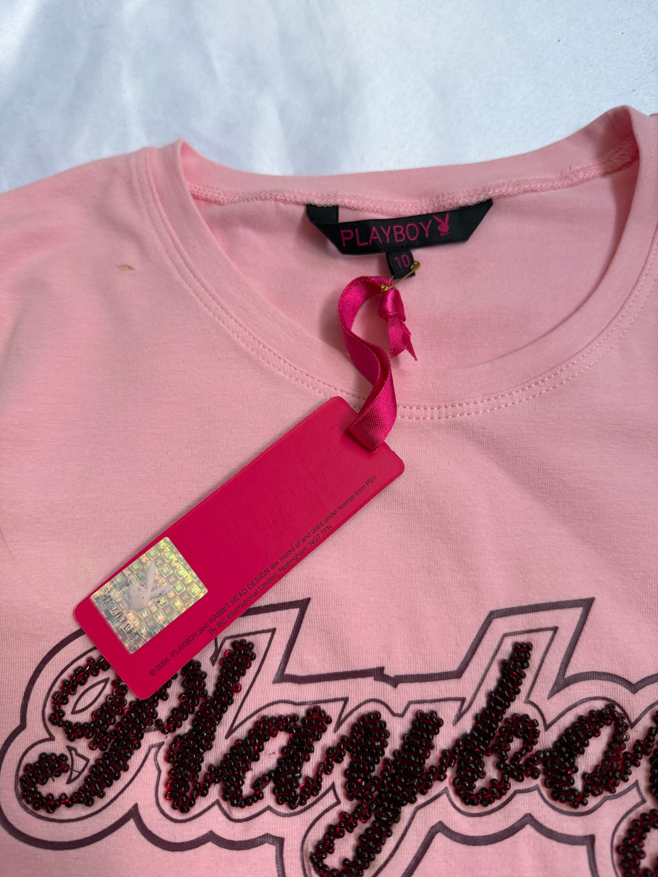 Deadstock 00's Playboy beaded baby tee
