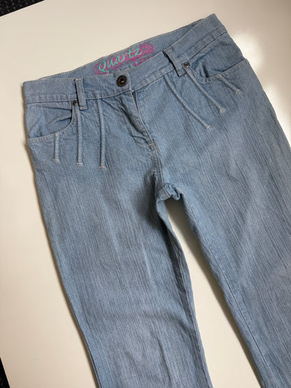 00's Quartz light-wash flare jean w pleat detail • Size 8