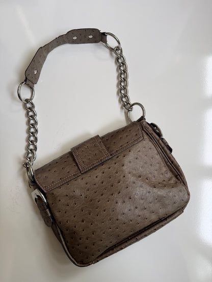 00's Guess faux ostrich leather chain bag
