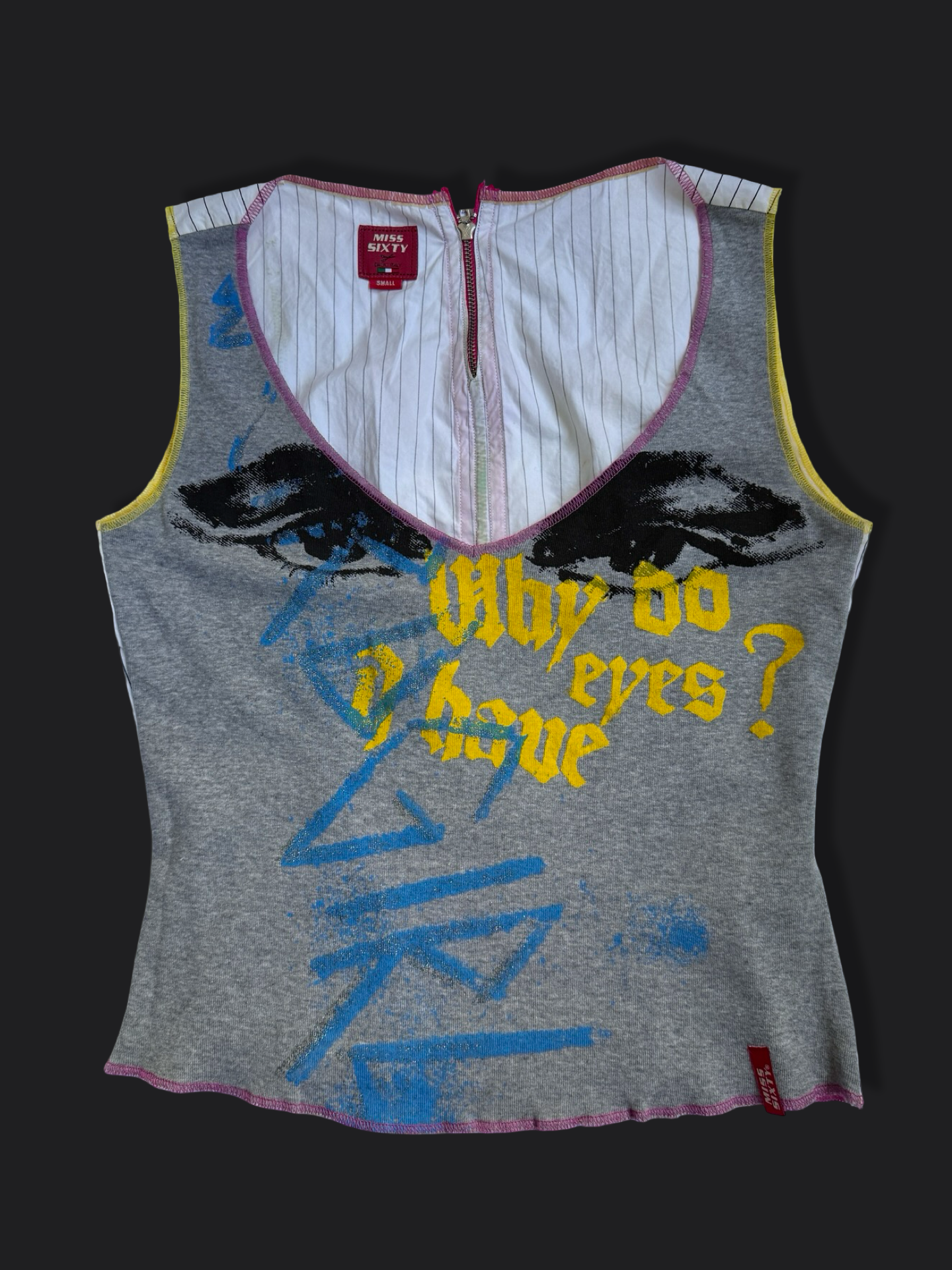 00's Miss Sixty eyes print tank • Size S