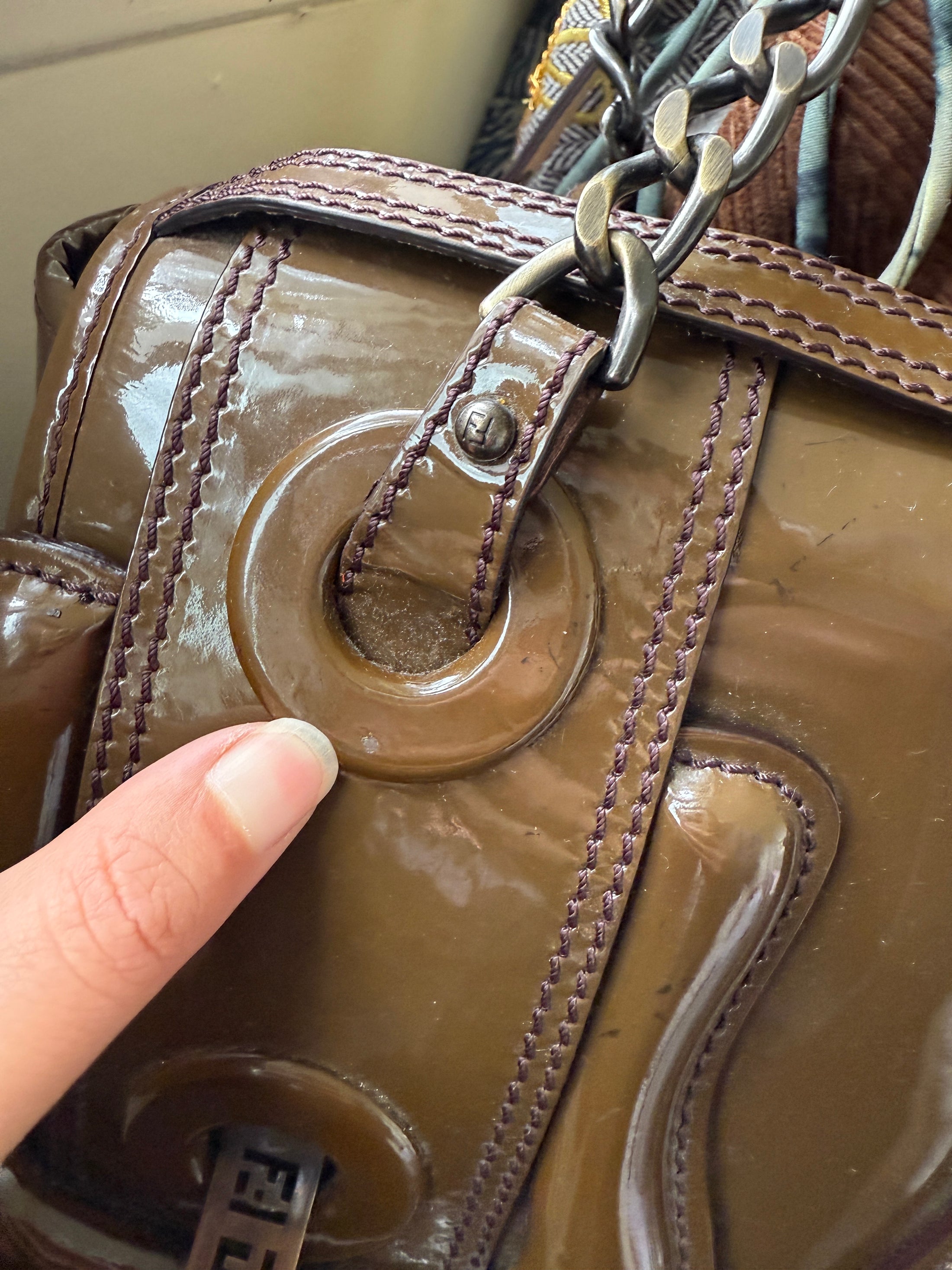 00's Fendi Patent Leather B bag