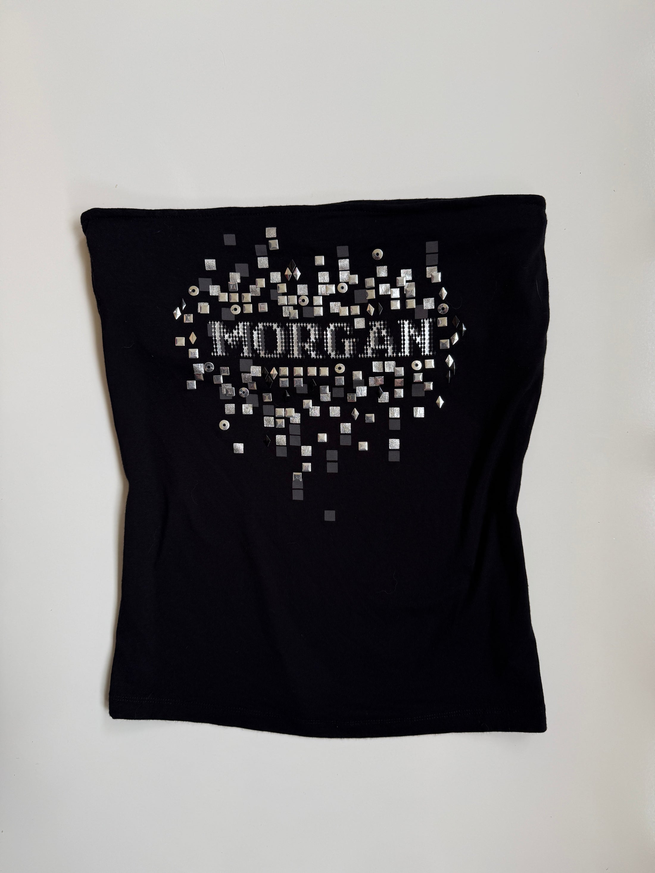 00's Morgan logo sequin tube top• Size L