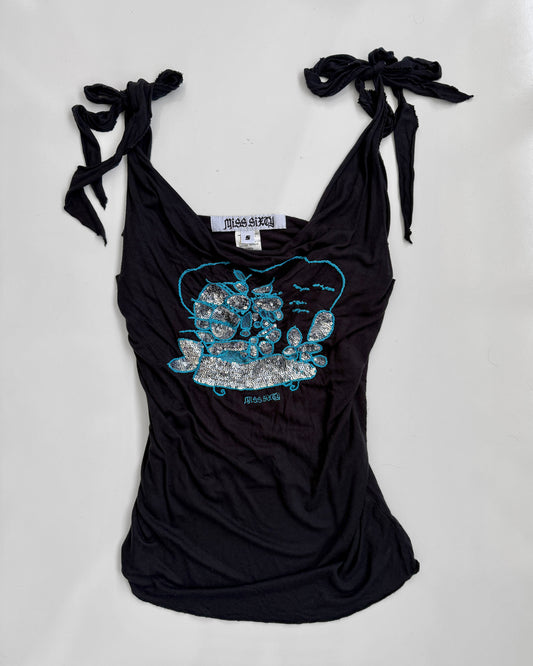 00's Miss Sixty tie strap tank w embellishment • Size M