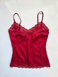 Load image into Gallery viewer, 00's River Island structured lace trim satin cami w sequins • Size S
