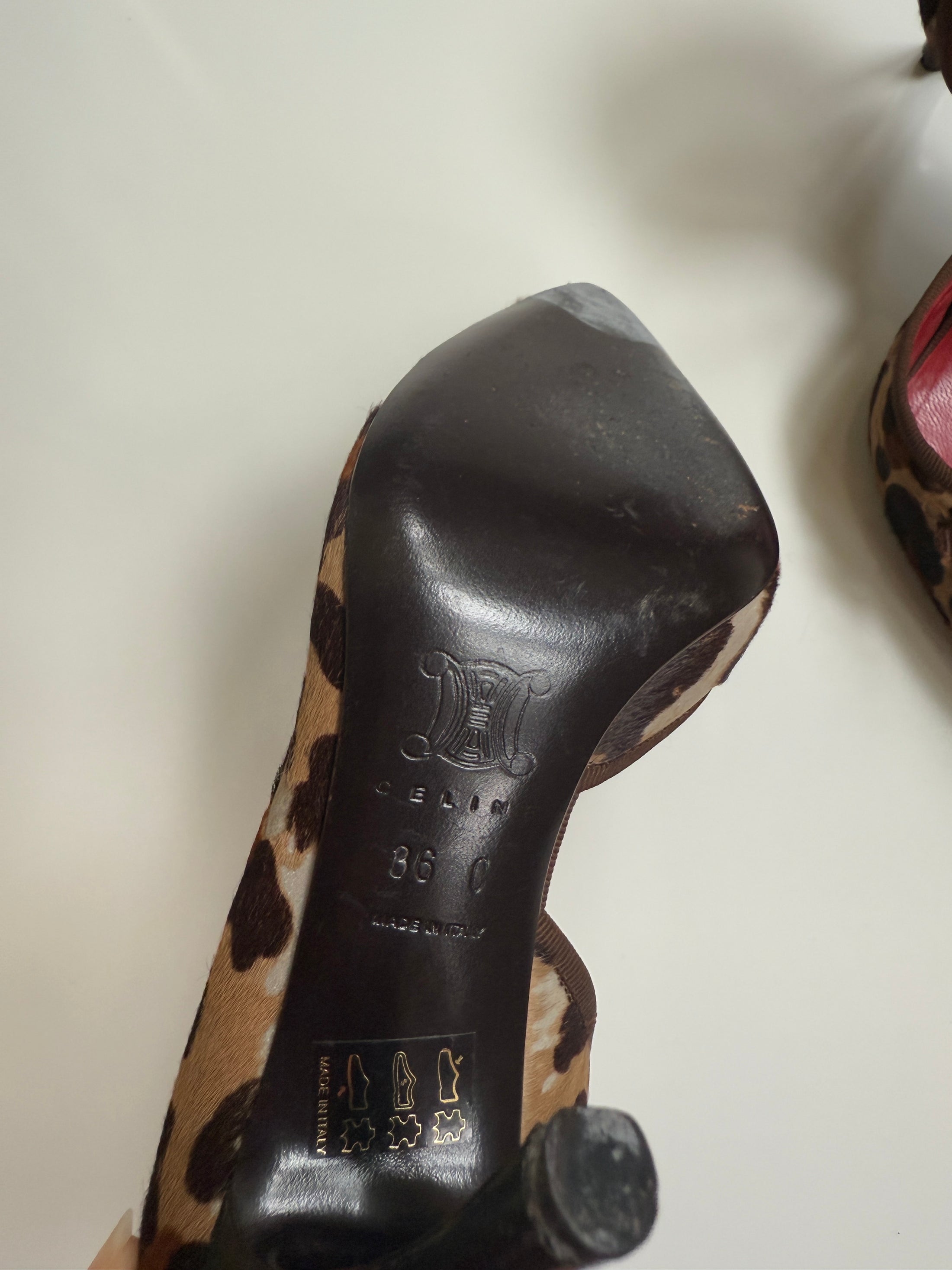 00’s Celine leopard pony hair kitten heels • Size 36