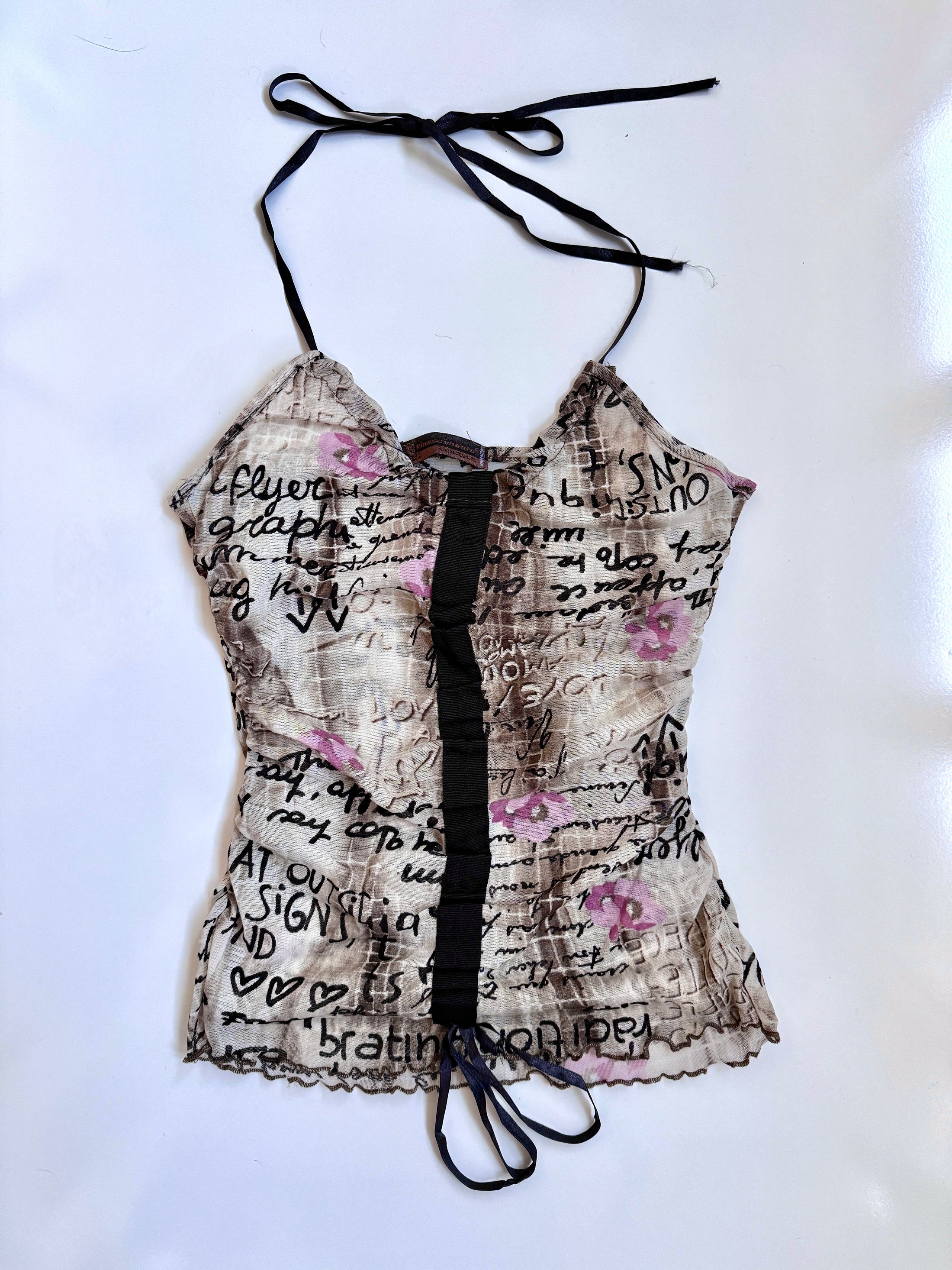 Italian 00's Rinascimento mesh halter • Size S
