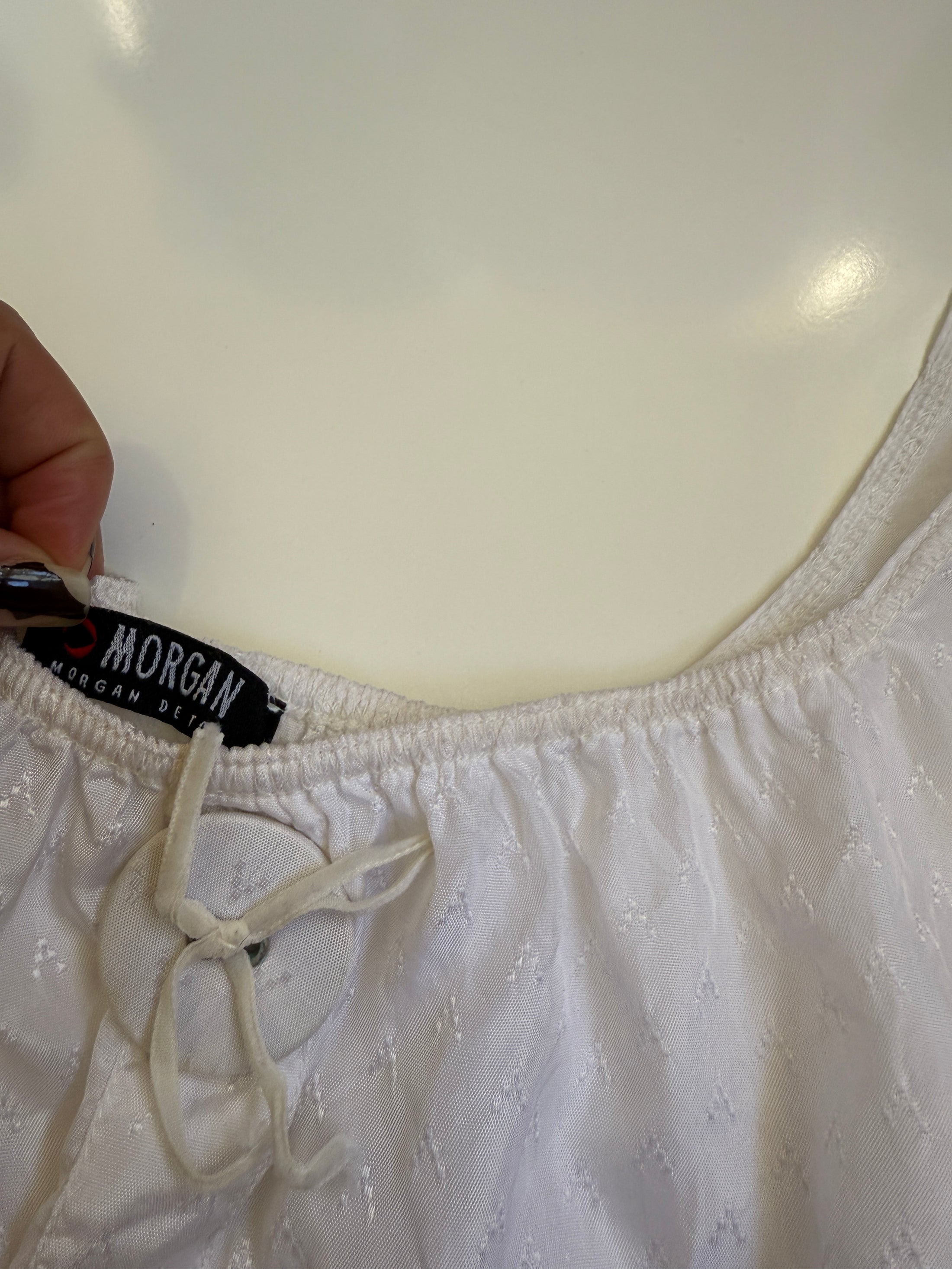 00's Morgan anglaise ribbed milkmaid top • Size M