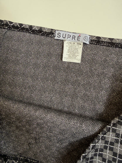 AU 90's/00's Supre glitter argyle print mini • Size XS/S
